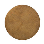 D1719-52BSQ-5PC 5 pc Cori bisque beige and brown oak finish wood 42" round counter height dining table set fabric upholstered seats