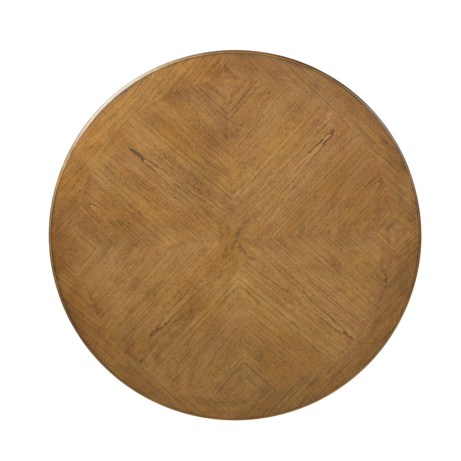 D1719-52BSQ-5PC 5 pc Cori bisque beige and brown oak finish wood 42" round counter height dining table set fabric upholstered seats