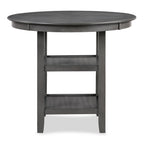 D1719-52GRY-5PC 5 pc Cori grey finish wood 42" round counter height dining table set fabric upholstered seats