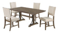 D174-D5 5 pc Gracie oaks clarissa antique brown oak finish wood dining table set