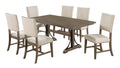 D174-D7 7 pc Gracie oaks clarissa antique brown oak finish wood dining table set