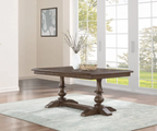 Best Quality D183-D9 9 pc Hector rustic oak finish wood dining table with leaf set