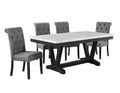 Best Quality Red Barrel Studio Aygul Weathered Grey Finish Wood Faux Marble Top Dining Table Set with Grey Chairs – D185-D5