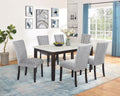 D187D7 7 pc Darby home co espresso finish wood faux marble top dining table set