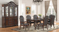 Mc Ferran D1900 7 pc Astoria grand engler dark finish wood dining table set tufted back chairs