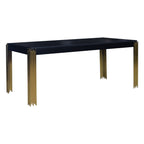 40-2034-5PC 5 pc Empire black finish wood 72" dining table set modern style gold finish legs