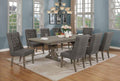 D21-8D26SC 9 pc One allium way trixie antique gray finish wood double pedestal dining table set