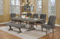 D21-B-5D26SC 7 pc One allium way trixie antique gray finish wood double pedestal dining table set