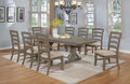 D22-9PC 9 pc One allium way trixie antique gray finish wood double pedestal dining table set