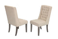 D25-SC-2PK Set of 2 Gracie oaks desjardins denville antique rustic grey finish wood beige fabric dining chairs