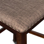 40-2541-12-5PC 5 pc Bixby espresso cherry finish wood 47" round counter height dining table set fabric upholstered seats