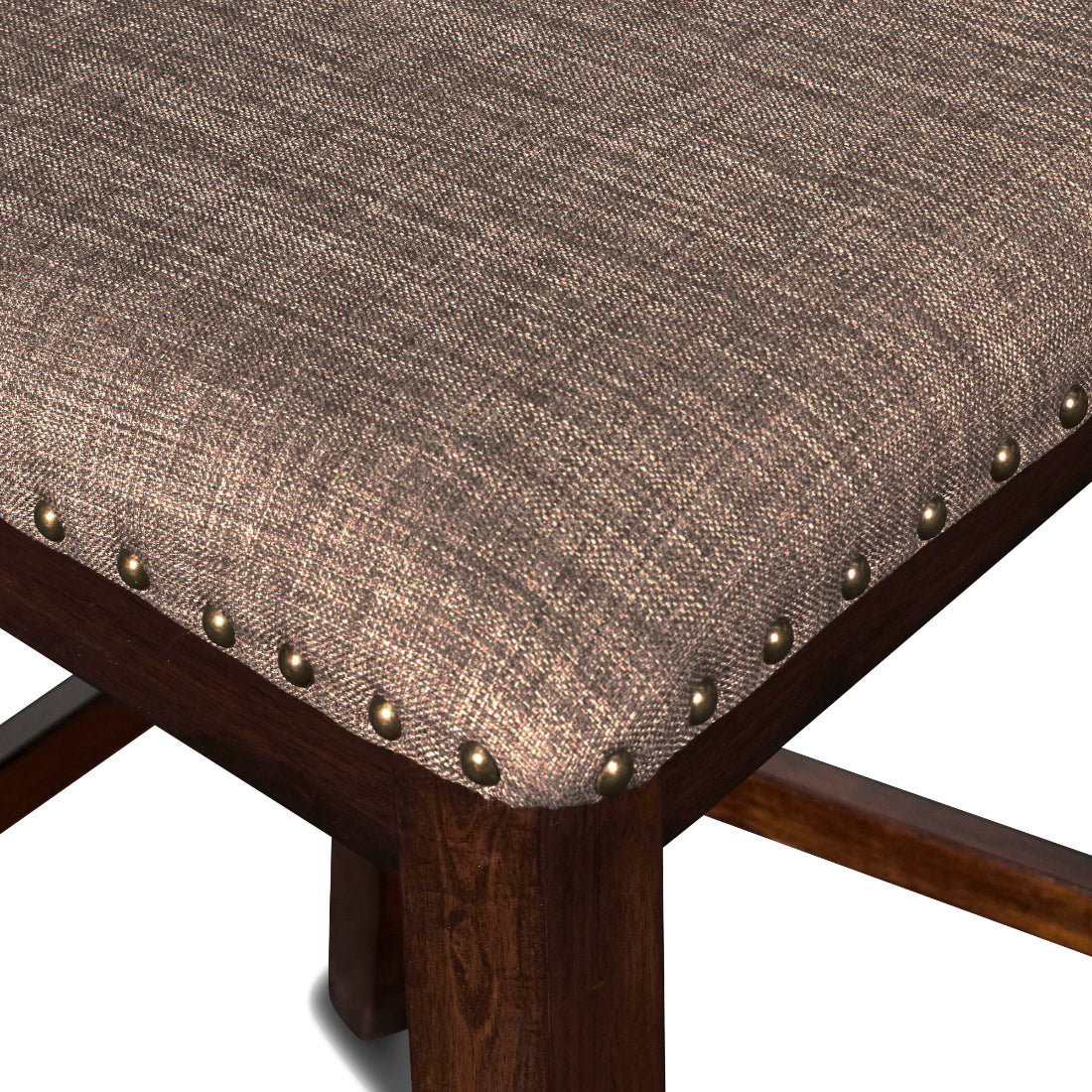 40-2541-12-5PC 5 pc Bixby espresso cherry finish wood 47" round counter height dining table set fabric upholstered seats