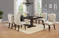 D35-7PC 7 pc Winston porter encore espresso finish wood rustic style dining table set with tufted chairs
