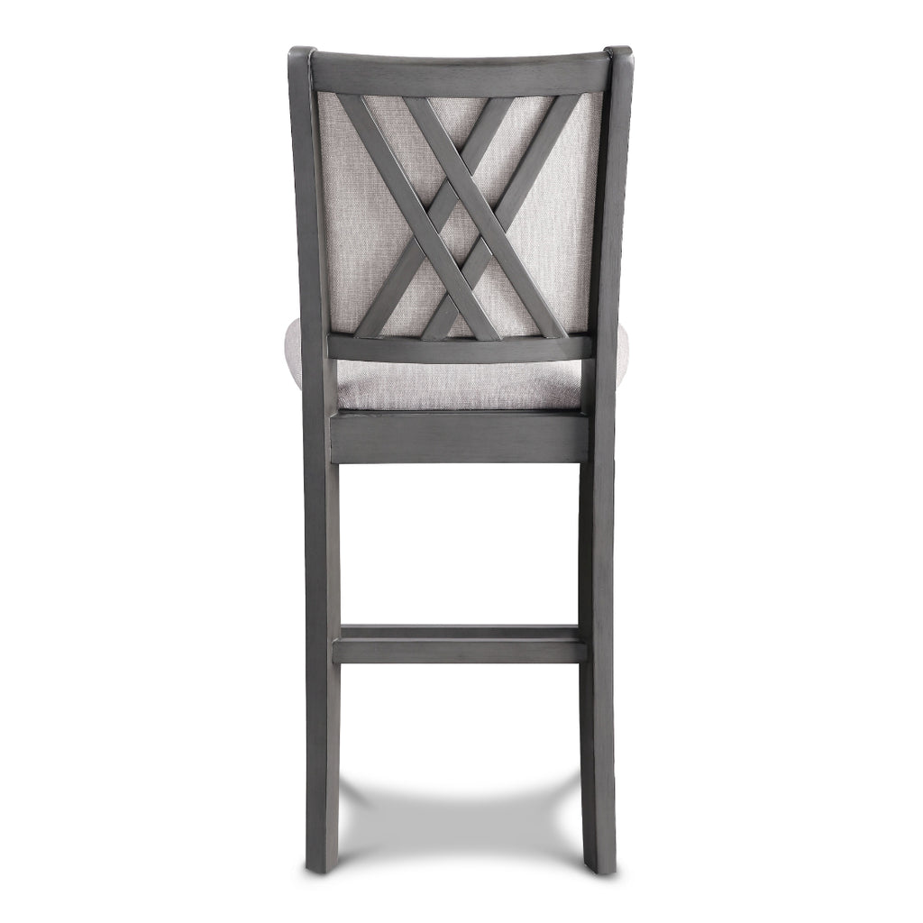 D3651-60CSGRY-5PC 5 pc Amy grey finish wood 60" counter height dining table set with storage shelves and USB