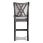 D3651-60CSGRY-5PC 5 pc Amy grey finish wood 60" counter height dining table set with storage shelves and USB