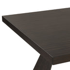 40-4124-7PC 7 pc Chestnut ridge dark brown finish wood 72" dining table set fabric upholstered seats trestle base