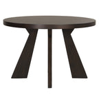 Chestnut Ridge Dark Brown Finish Wood 5-Piece 47" Round Dining Table Set with Fabric Seats & Trestle Base – 40-4124-RD-5PC