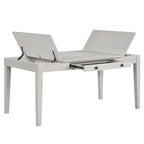 40-4129-7PC 7 pc Echo white wash finish wood 60" dining table set fabric upholstered seating