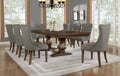 D41-9PC 9 pc antique rustic walnut finish wood dining table set Darby home co richmond