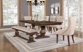 D42-7PC-Bn 7 pc One allium way toledo antique rustic walnut finish wood dining table set