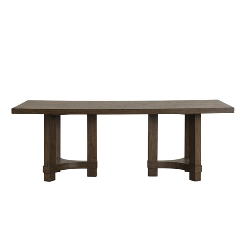 40-4212-7PC 7 pc Cityscape dark walnut finish wood dining table set fabric upholstered seats