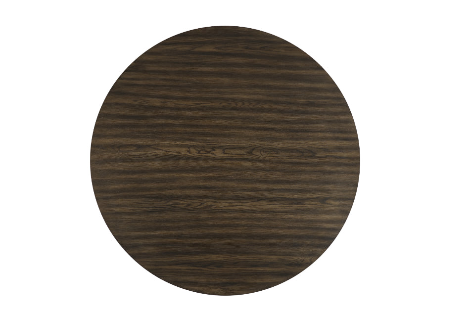 40-4212-RD-5PC 5 pc Cityscape dark walnut finish wood 47" round dining table set fabric upholstered seats