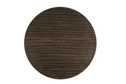 40-4212-RD-5PC 5 pc Cityscape dark walnut finish wood 47" round dining table set fabric upholstered seats