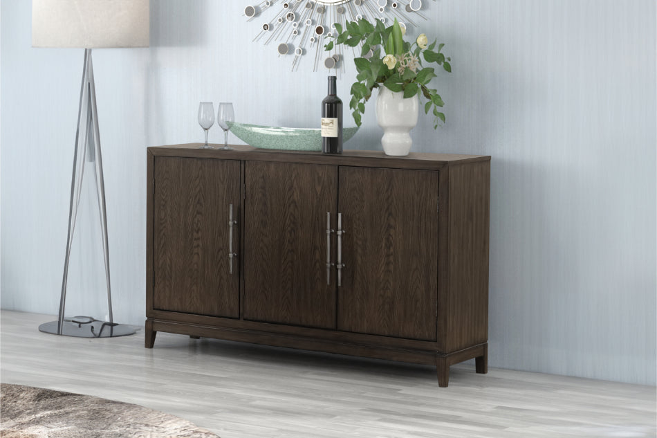 40-4212-30 Cityscape dark walnut finish wood buffet server sideboard cabinet