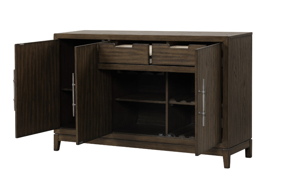 40-4212-30 Cityscape dark walnut finish wood buffet server sideboard cabinet
