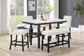 45-D422-6PC 6 pc Carissa espresso finish wood counter height dining table set faux marble top with bench