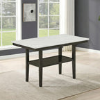 45-D422-6PC 6 pc Carissa espresso finish wood counter height dining table set faux marble top with bench