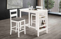 D502 3 pc Canora grey traci white finish wood counter height dining table set