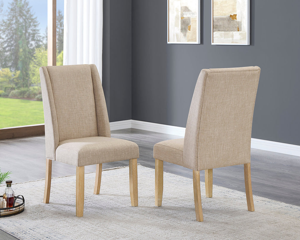 D521-D6 6 pc Clamentine rustic natural finish wood white faux marble top dining table set with bench