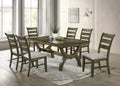 D531-6SC530 7 pc Klarissa antique brown oak finish wood wood grain top dining table set
