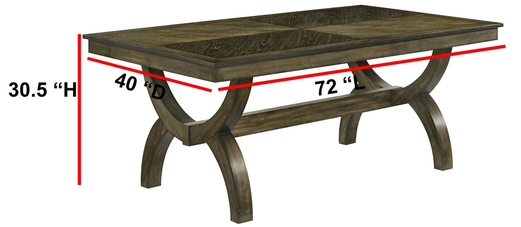 D531-6SC530 7 pc Klarissa antique brown oak finish wood wood grain top dining table set