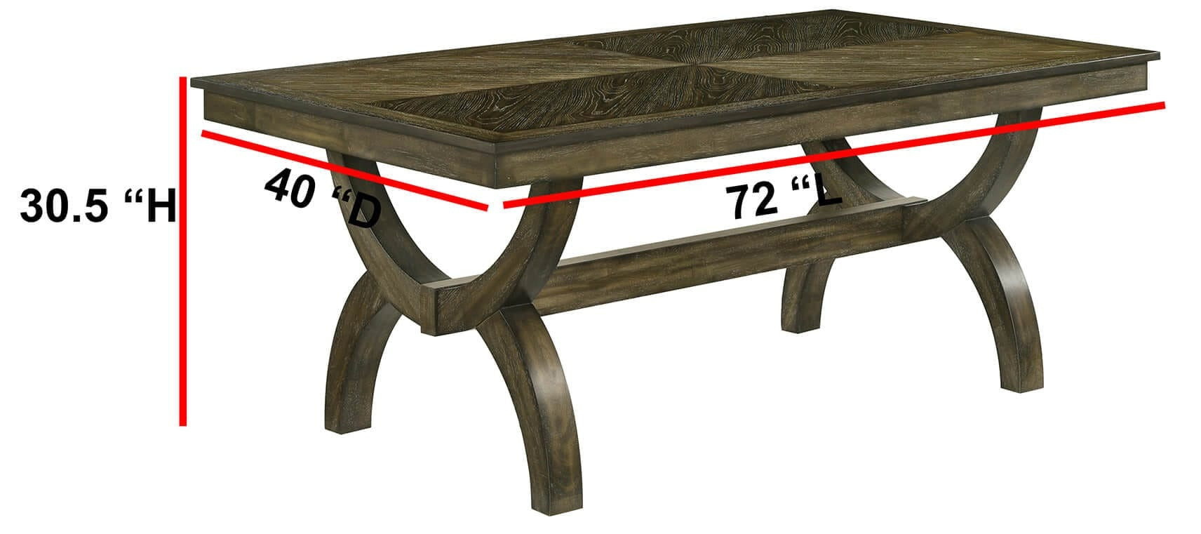 D531-6SC531 7 pc Klarissa antique brown oak finish wood wood grain top dining table set fabric chairs