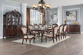 D532-7PC 7 pc Constantine cherry finish wood dining table set faux leather chairs classic style