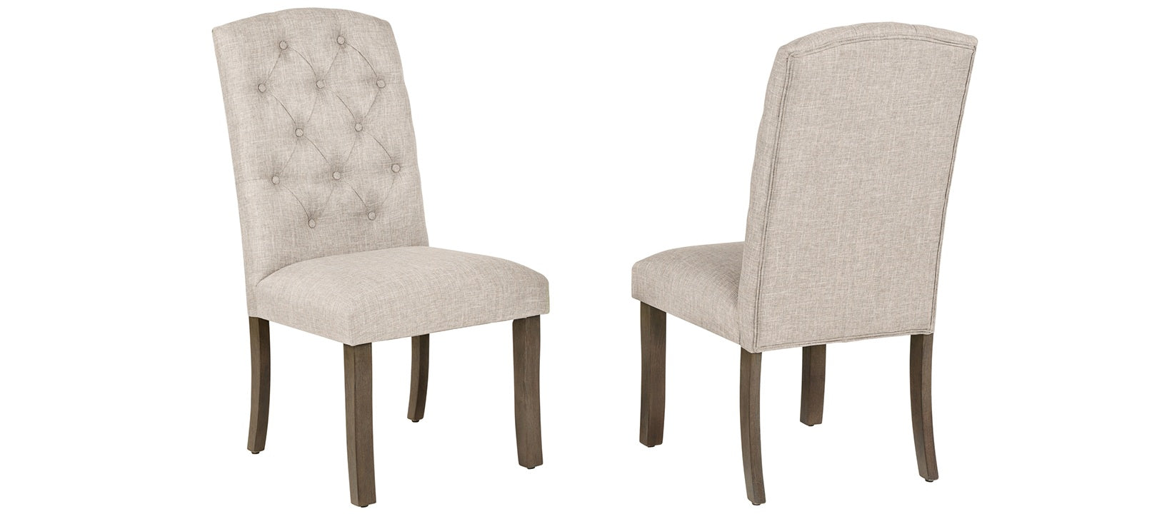 D705-7PC 7 pc Gracie oaks rustic grey finish wood trestle base dining table with beige fabric chairs