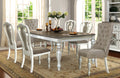 Mc Ferran D738-7PC 7 pc Martha country style antique white finish wood rub thru accents dining table set