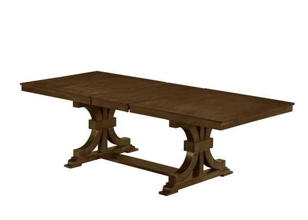 Best Quality Linai Cherry Finish Wood Traditional 7-Piece Dining Table Set with Extension Leaf – D750D7-7PC