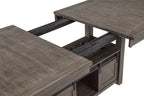 Best Quality Mathias Walnut Finish Wood Traditional Dining Table Set with Leaf – D760D7-7PC