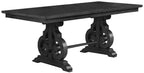 D91-7PC-BN 7 pc Rustic dark grey finish wood counter height dining table set beige chairs Charlton home with bench