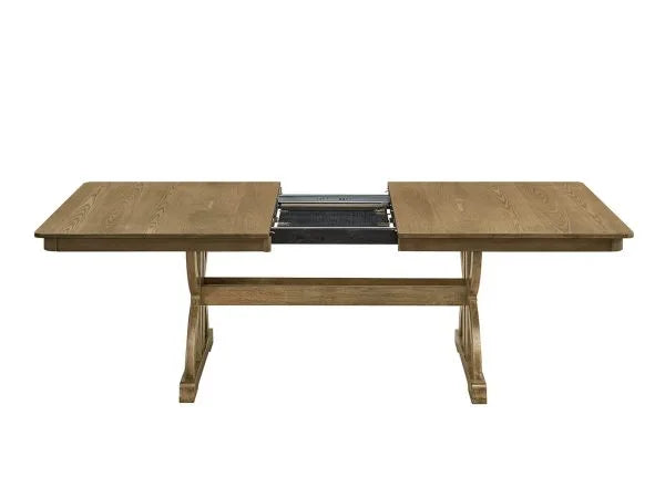 Best Quality Manard Ash Brown Finish Wood Traditional Dining Table Set with Butterfly Leaf – D921D7-7PC