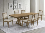 Best Quality Manard Ash Brown Finish Wood Traditional Dining Table Set with Butterfly Leaf – D921D7-7PC