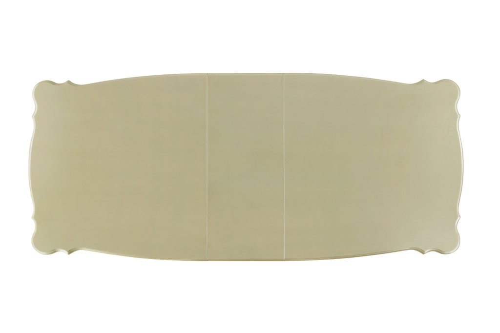 D992-7PC 7 pc Monique champagne finish wood dining table set velvet chairs classic style heirloom craftsmanship