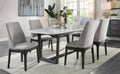Acme DN00059 7 pc Gracie oaks charnell weathered gray finish wood marble top dining table set