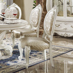 Acme 61130-DN01389-90 7 pc Astoria grand welton versailles bone white wash finish wood dining table set