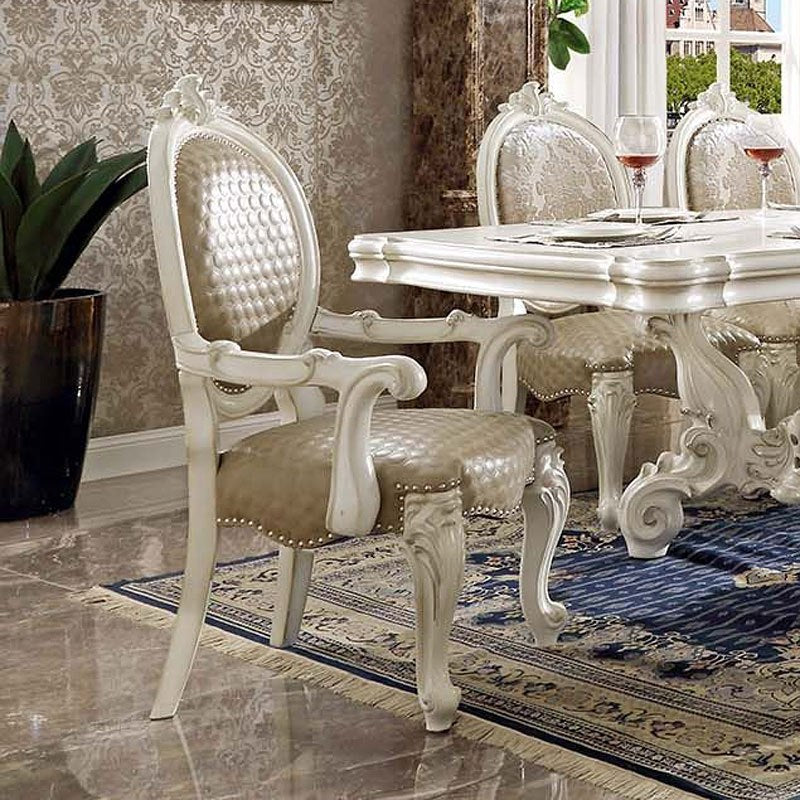 Acme 61130-DN01389-90 7 pc Astoria grand welton versailles bone white wash finish wood dining table set