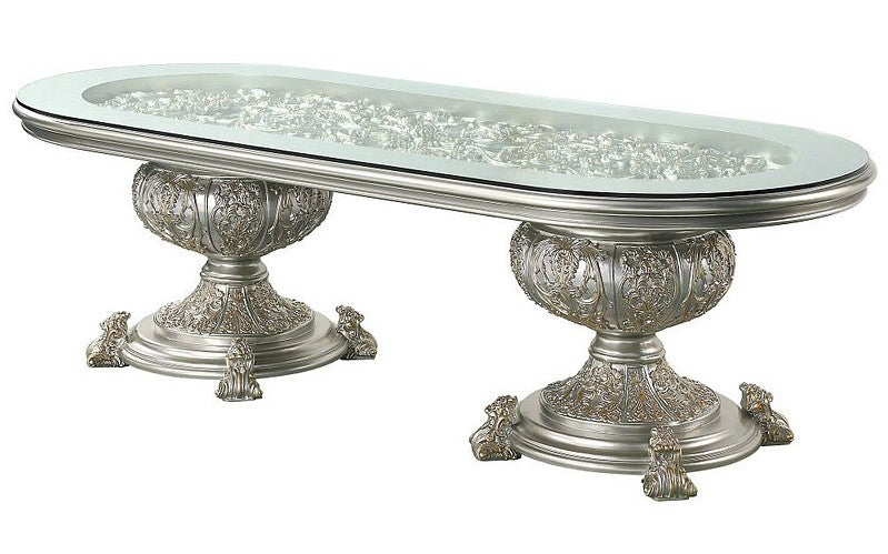 Acme DN01494-7PC 7 pc Astoria grand Sandoval champagne finish wood 18th century french inspired baroque ornate dining table set