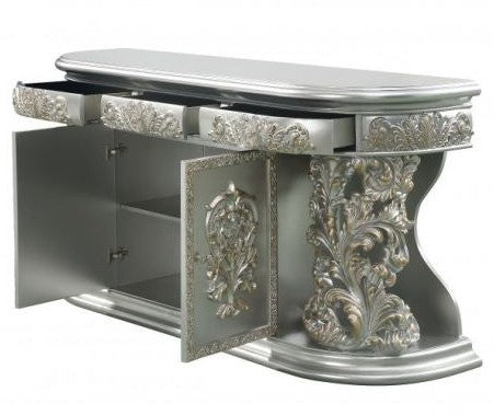 Acme DN01498 Astoria grand Sandoval champagne finish wood 18th century french inspired baroque ornate dining buffet server sideboard hall entry cabinet